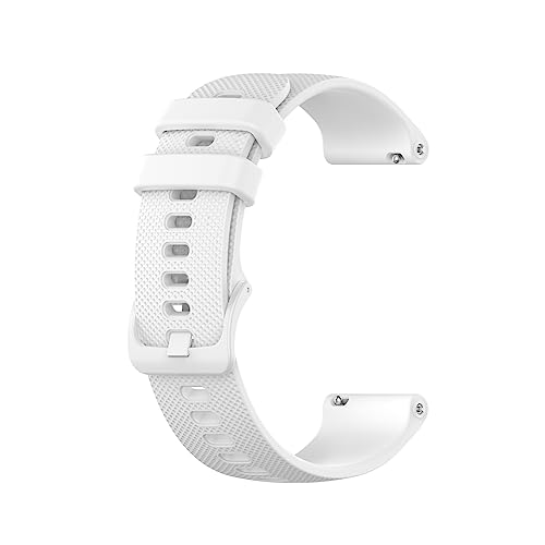 Silikon Uhrenarmband Ersatzarmband,20mm Silikon Armband Wasserabweisendem Uhrenarmbänder für Herren Damen passend für Garmin Venu, Vivomove, Move, Vivoactive, Forerunner, Approach S40 (Weiß) von MYAYD