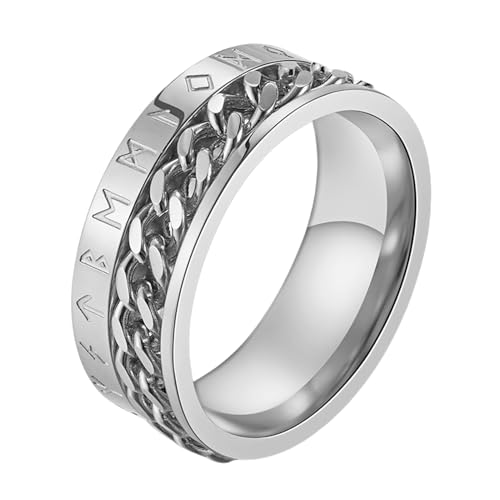 MYBaoDan Ringe für Damen Herren- Und Frauenkettenringe Können Gedreht Werden, Um Personalisierte Kulturelle Ringe Handschmuck Paare Geschenke-6#-Gold von MYBaoDan