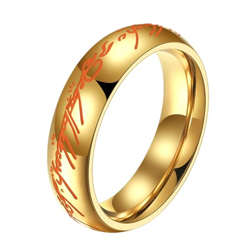 MYBaoDan Ringe für Damen Leuchtender Ringring, Unisex -Ring Für Männer Und Frauen, Personalisierter Handschmuck, Paar Geschenk-10#-Gold von MYBaoDan