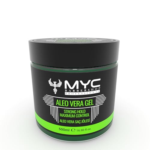 MYC BARBERSHOP Aloe Vera Haarstyling Gel – 500 ml – Starker Halt & maximale Kontrolle – Mit Aloe Vera für Männer & Frauen – Strong Hold Hair Gel for Men & Women – Aloe Vera Styling Gel 500ml von MYC BARBERSHOP