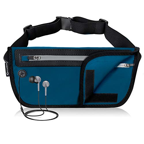 MYCARBON Bauchtasche Flach Reisen Sport Hüfttasche RFID 100% Diebschutz | Klappbar Design | Wasserdicht für 6 Zoll Handhy iPhone 6/ 6s/ 6Plus/ 7 Gürteltasche für Damen Herren von MYCARBON