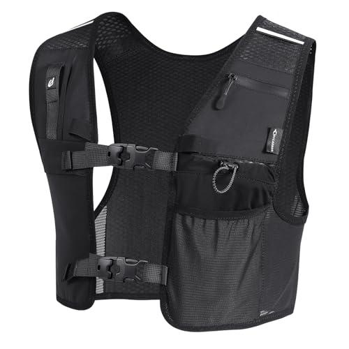 MYCARBON Laufweste Damen, 500ml Trinkflasche, verstellbare Brustgurte, Reflektierender Trinkweste für Laufen Nachtlauf Running Radfahren Jogging Camping Wandern, M von MYCARBON