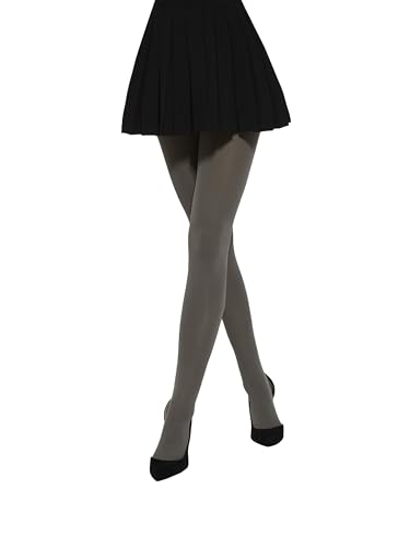 MYCHICLEGS - Blickdichte Damenstrumpfhose aus Microfaser, 60 DEN - Hellgrau - L von MYCHICLEGS