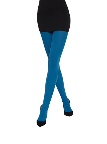MYCHICLEGS - Blickdichte Damenstrumpfhose aus Microfaser, 60 DEN - Ocean Blue - L von MYCHICLEGS