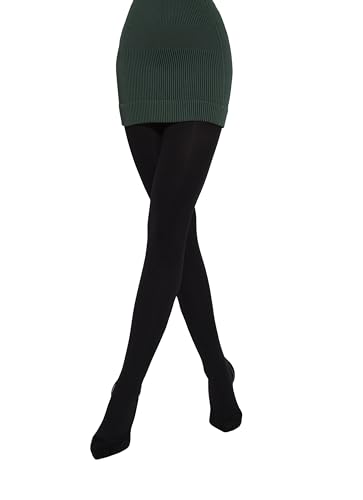 MYCHICLEGS - Blickdichte Damenstrumpfhose aus Microfaser, 60 DEN - Schwarz - M von MYCHICLEGS