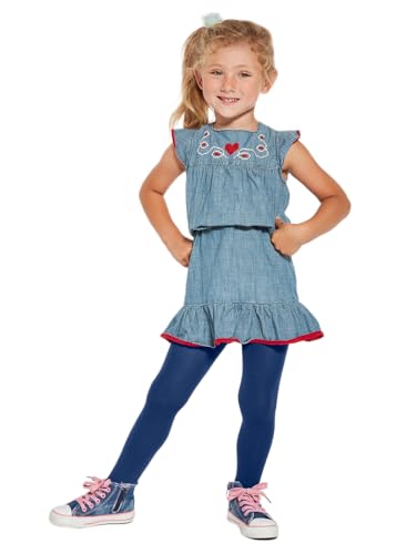 MYCHICLEGS - Mädchen-Strumpfhose aus blickdichter Mikrofaser, 60 Denier – 22 Farben – Größen von 2 bis 12 Jahren, Blau Jeans, 10 Jahre von MYCHICLEGS