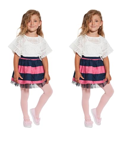 MYCHICLEGS - Mädchen-Strumpfhose aus blickdichter Mikrofaser, 60 Denier – 22 Farben – Größen von 2 bis 12 Jahren, Hellrosa, 2 Stück, 8 Jahre von MYCHICLEGS