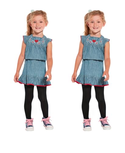 MYCHICLEGS - Mädchen-Strumpfhose aus blickdichter Mikrofaser, 60 Denier – 22 Farben – Größen von 2 bis 12 Jahren, Schwarz, 2 Stück, 12 Jahre von MYCHICLEGS