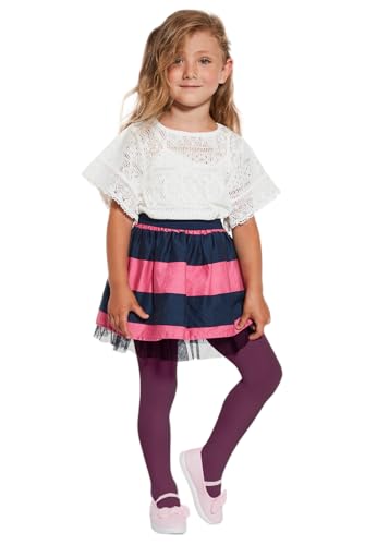 MYCHICLEGS - Mädchen-Strumpfhose aus blickdichter Mikrofaser, 60 Denier – 22 Farben – Größen von 2 bis 12 Jahren, dunkles violett, 12 Jahre von MYCHICLEGS
