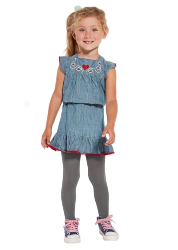 MYCHICLEGS - Mädchen-Strumpfhose aus blickdichter Mikrofaser, 60 Denier – 22 Farben – Größen von 2 bis 12 Jahren, grau, 10 Jahre von MYCHICLEGS