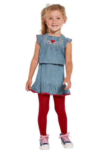 MYCHICLEGS - Mädchen-Strumpfhose aus blickdichter Mikrofaser, 60 Denier – 22 Farben – Größen von 2 bis 12 Jahren, rot, 10 Jahre von MYCHICLEGS
