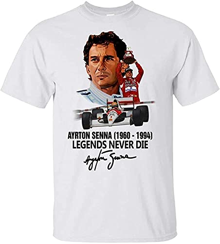 OKY ames Ayrton Senna 1990-1994 Legends Never DIEE T-Shirt White for Men White(Medium) von MYDVDHDV