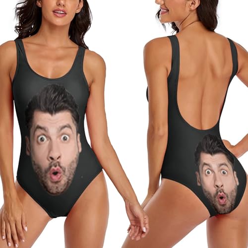 MYDYYO Benutzerdefiniertes Gesichts-Bikini-Set für Frauen,Personalisierte Badeanzüge mit Bild,Lustiges Geschenk für Frauen für Poolpartys,7 Stile von MYDYYO