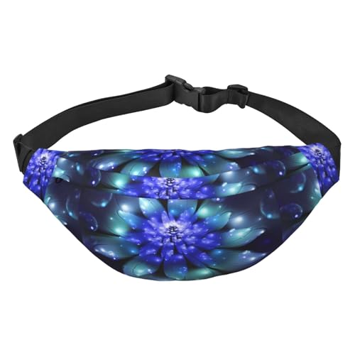 Blue Flower Universal-Gürteltasche für Damen und Herren, verstellbar, für Wandern, Reisen, Laufen, groß, wasserdicht, Crossbody-Tasche, Hüfttasche, Schwarz , Einheitsgröße von MYGANN