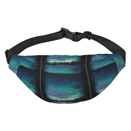 Celestial Night Sky Universal-Gürtel für Damen und Herren, verstellbar, Wandern, Reisen, Laufen, groß, wasserdicht, Crossbody-Tasche, Hüfttasche, Schwarz , Einheitsgröße von MYGANN