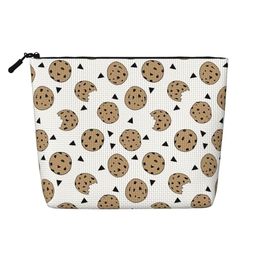 Cookies Food Chocolate Chip Biscuits Waterproof Large Capacity with Zipper Travel Business Trip Home Multifunctional Makeup Bag Storage Bag Coin Purse, Schwarz , Einheitsgröße von MYGANN