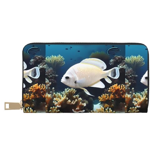 MYGANN White-Golden Fish Unisex-Geldbörse, lang, Mikrofaser-Leder, mit Metall-Reißverschluss, für Büro, Reisen, Dating, Geschenke, weiß, Einheitsgröße MYGANN White-Golden Fish Unisex-Geldbörse, lang, Mikrofaser-Leder, mit Metall-Reißverschluss, für Büro, Reisen, Dating, Geschenke, weiß, Einheitsgröße von MYGANN