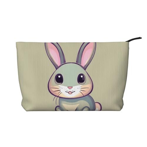 Make-up-Tasche mit niedlichem kleinen Hasen-Reißverschluss, multifunktionaler Organizer, 22 x 7 x 17 cm, für Reisen, Camping, Urlaub, Fitness, Schwarz , Einheitsgröße von MYGANN