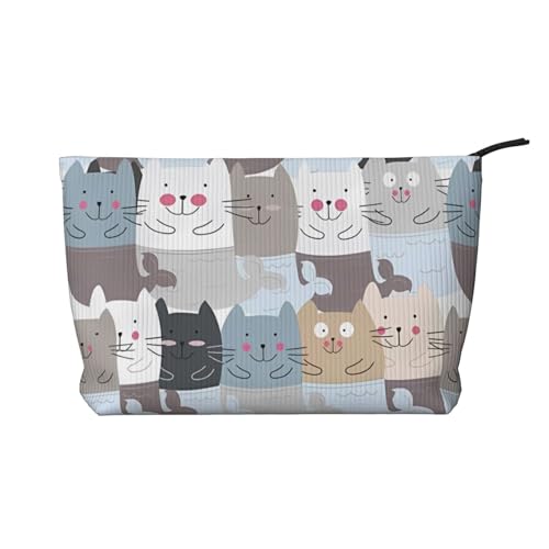 Make-up-Tasche mit niedlicher Katze, Reißverschluss, multifunktionaler Organizer, 22 x 7 x 17 cm, für Reisen, Camping, Urlaub, Fitness, Schwarz , Einheitsgröße Make-up-Tasche mit niedlicher Katze, Reißverschluss, multifunktionaler Organizer, 22 x 7 x 17 cm, für Reisen, Camping, Urlaub, Fitness, Schwarz , Einheitsgröße von MYGANN