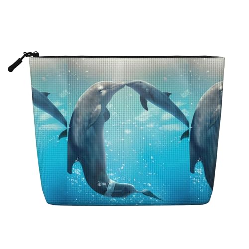 Winter The Dolphin Waterproof Large Capacity with Zipper Travel Business Trip Home Multifunctional Makeup Bag Storage Bag Coin Purse, Schwarz , Einheitsgröße von MYGANN