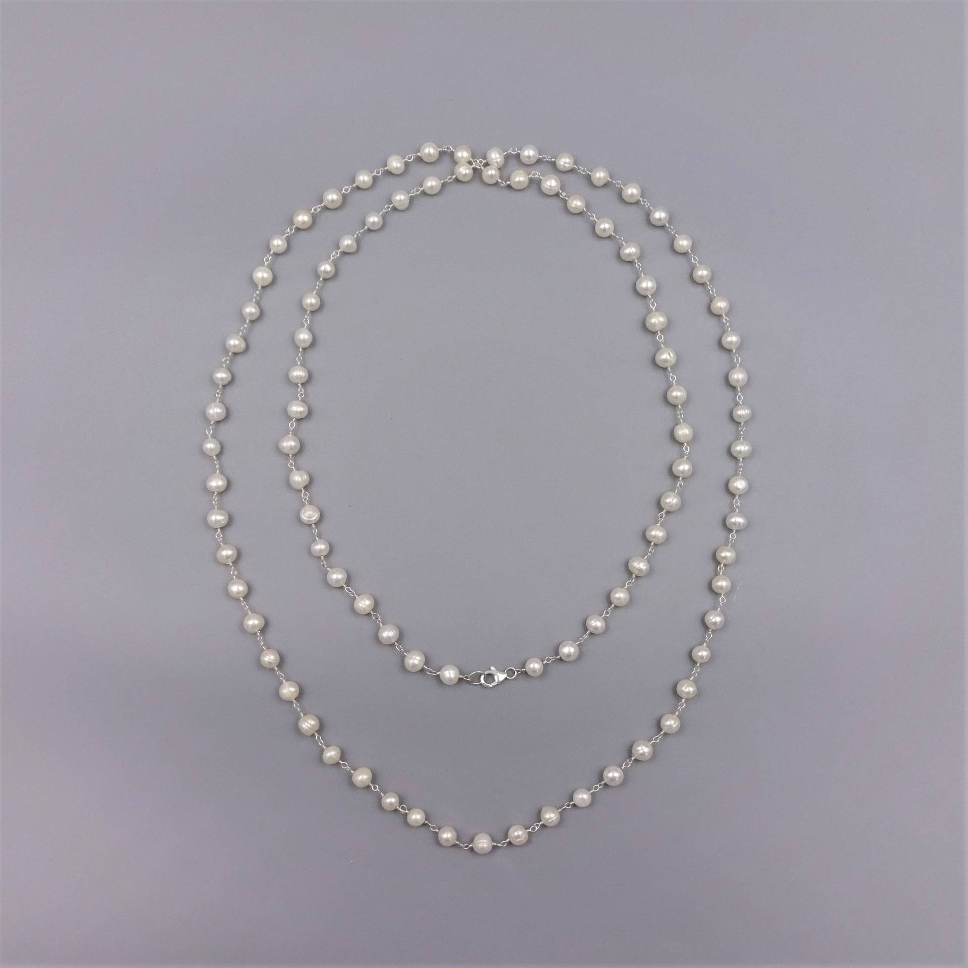 48 "Rosenkranz Stil 7-8 Mm Zuchtperlendraht Halskette von MYGEMSROCK