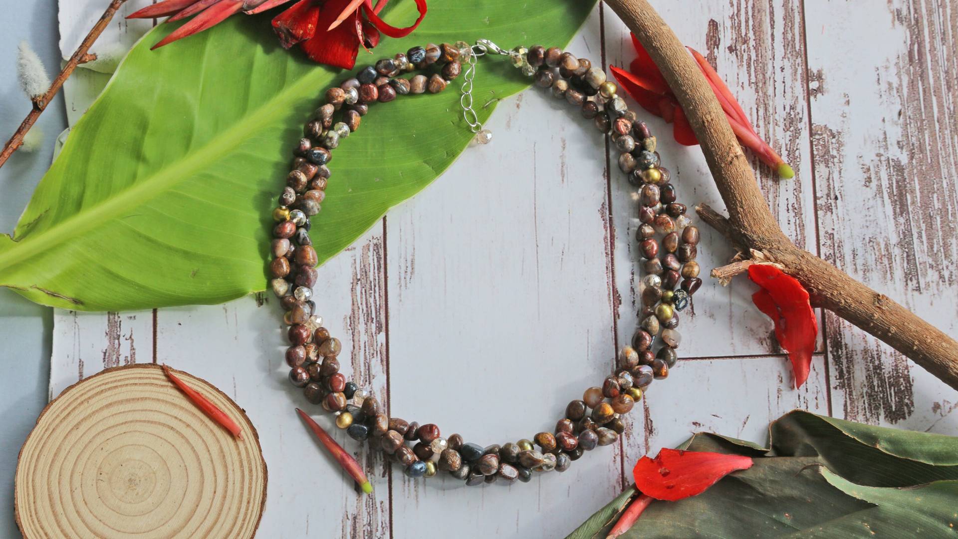 Echte Pietersit Steinkette. Multi Strand Halskette. Boho Braune Chunky Statement Echte Pietersit Steinkette. Multi Strand Halskette. Boho Braune Chunky Statement von MYGEMSROCK