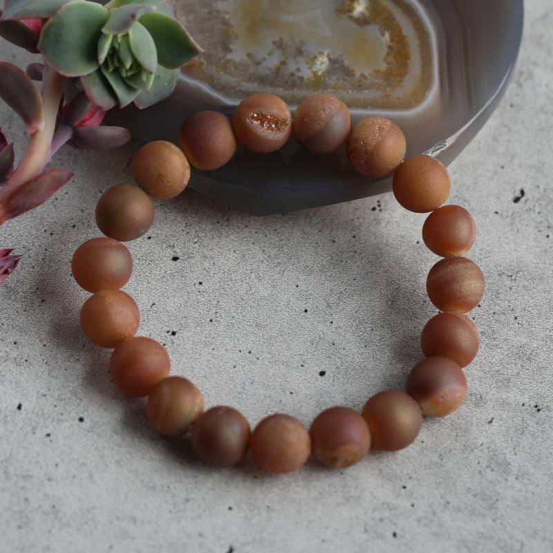 Mgr Unisex 10 Mm Edelstein Druzy Achat Stein Stretch Energie Perlen Power Armband - Kostenloser Versand/Inland Usa von MYGEMSROCK