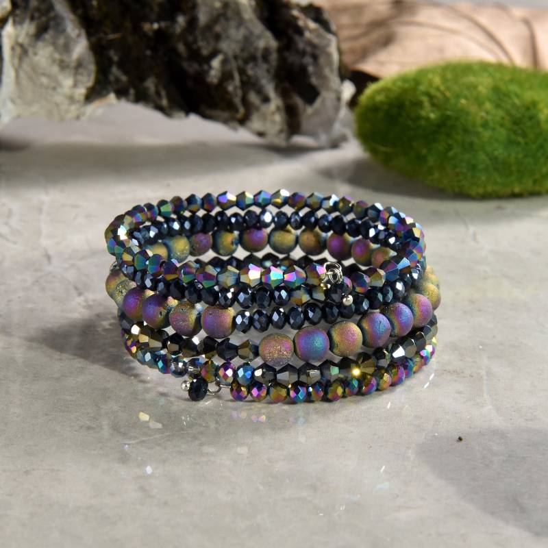 Multi-Stein Memory Wire Armband. Wickelarmband. Armband Im Boho-Stil. Edelstein Statement Slip-On Style von MYGEMSROCK