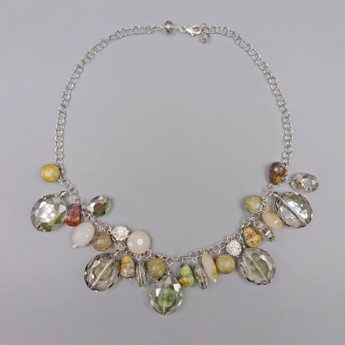 Netz Achat Und Kristall Statement Kette von MYGEMSROCK