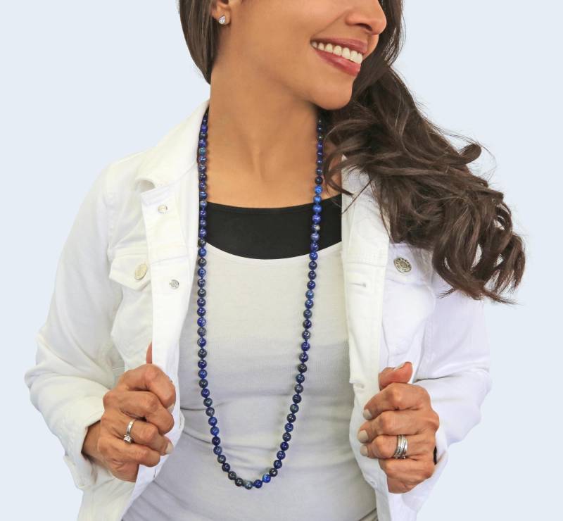 Perlen Echte Lapislazuli Halskette. Lapis Chakra Mala Endlos Unendlich 108 Perlen. Handgeknüpfte Kette von MYGEMSROCK