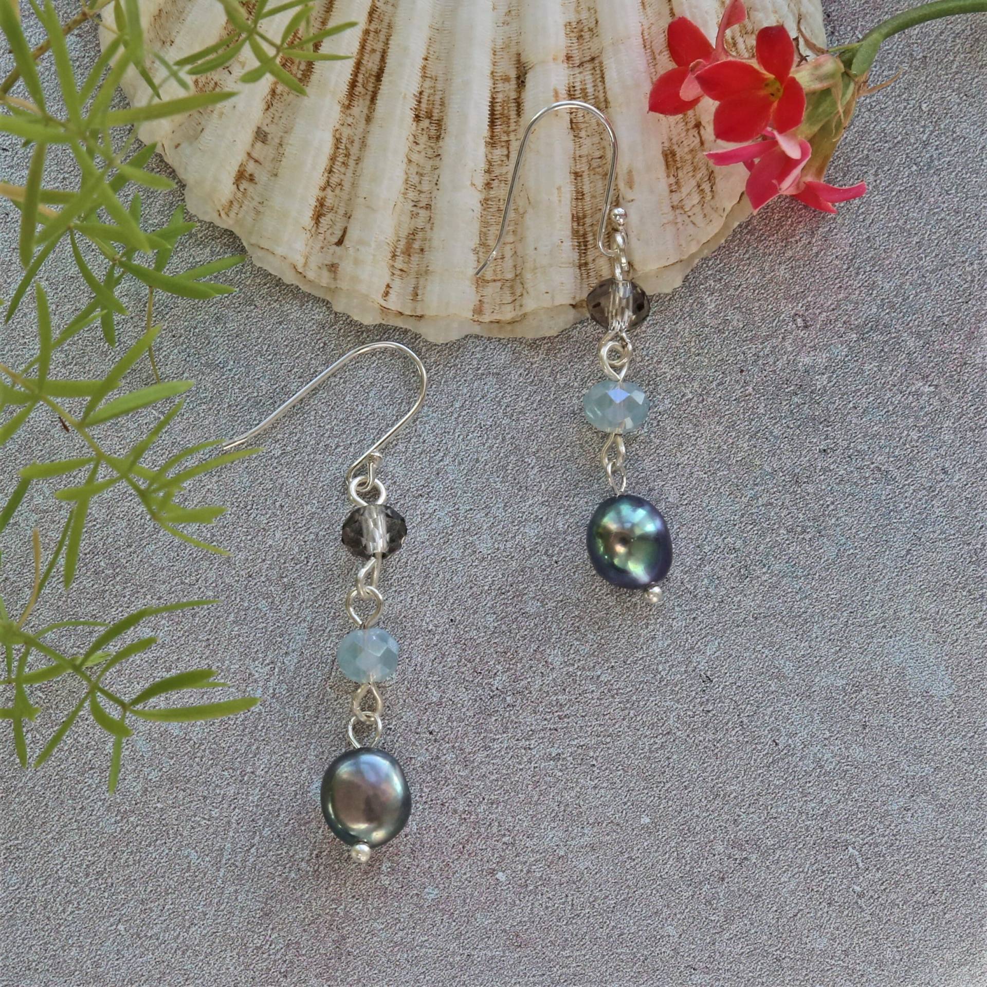 Pfau Perle Und Kristall Ohrringe. Multi Drop Schein Muttertag Geschenk Pfau Perle Und Kristall Ohrringe. Multi Drop Schein Muttertag Geschenk von MYGEMSROCK