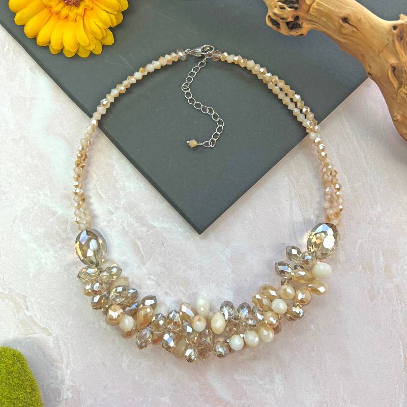 Tear Drop Cluster Halskette Champagner Kristalle. Funkelnde Kristall Halskette von MYGEMSROCK