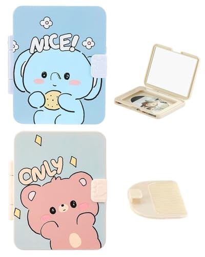 MYGLOAR 2er-Pack faltbarer Reisekamm, faltbarer Reisekamm mit Spiegel, tragbarer Haarstyling-Kamm für Männer, Mädchen und Frauen, mini haarbürste, haarbürste klein, reisebürste von MYGLOAR