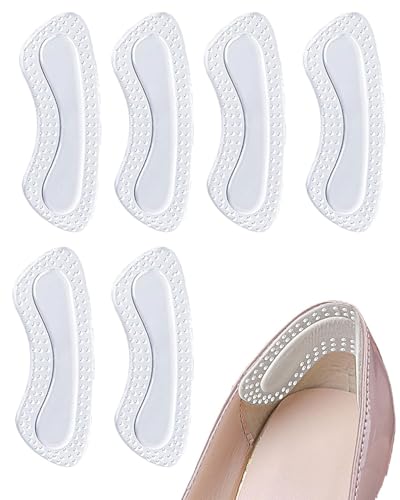 MYGLOAR 6 Paar Silikon Fersensohlen für Damen und Herren, Fersenschutzpolster, Fersen Anti-Rutsch-Pads Selbstklebend, High Heel Fersenpolster Weich und Bequem, Verhindern Reibungsblasen von MYGLOAR