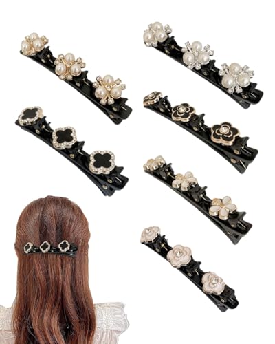 MYGLOAR 6-teiliges Set nahtloser Haarspangen, Damen-Haarspangen, Kristall-Haarspangen, Damen-Doppelschicht-Haarspangen, geeignet für Haare und Make-up, täglicher Gebrauch, Partys, Hochzeiten von MYGLOAR