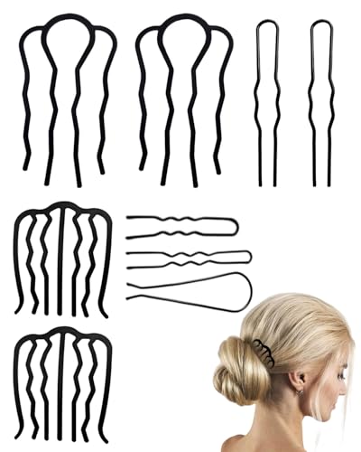 MYGLOAR 9-teiliges Set Haarkämme, Haarkämme aus Metall in 4 Größen, Haarschmuck Kämme für Damen und Mädchen, Steckkämme von MYGLOAR