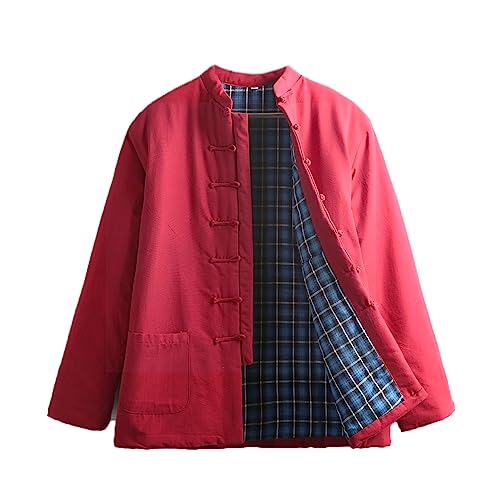 MYIESAXL Winter Tang Anzug Jacken Baumwolle Gepolsterte Mäntel Männer Dicke Warme Tai Chi Uniform Langarm Chinesische Traditionelle Kleidung Tops, Jacke Kung Fu Kleidung Hemd von MYIESAXL