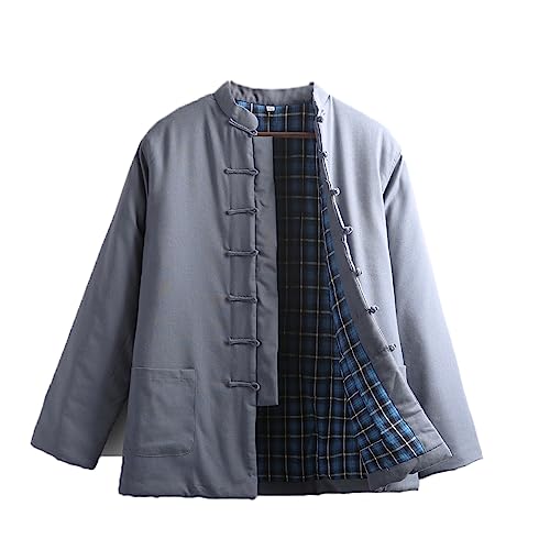 MYIESAXL Winter Tang Anzug Jacken Baumwolle Gepolsterte Mäntel Männer Dicke Warme Tai Chi Uniform Langarm Chinesische Traditionelle Kleidung Tops, Jacke Kung Fu Kleidung Hemd von MYIESAXL