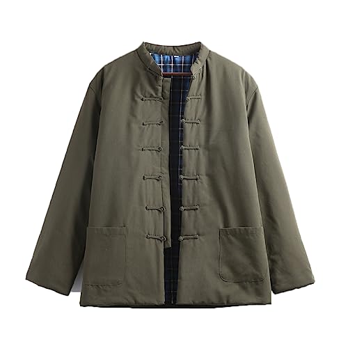 MYIESAXL Winter Tang Anzug Jacken Baumwolle Gepolsterte Mäntel Männer Dicke Warme Tai Chi Uniform Langarm Chinesische Traditionelle Kleidung Tops, Jacke Kung Fu Kleidung Hemd von MYIESAXL