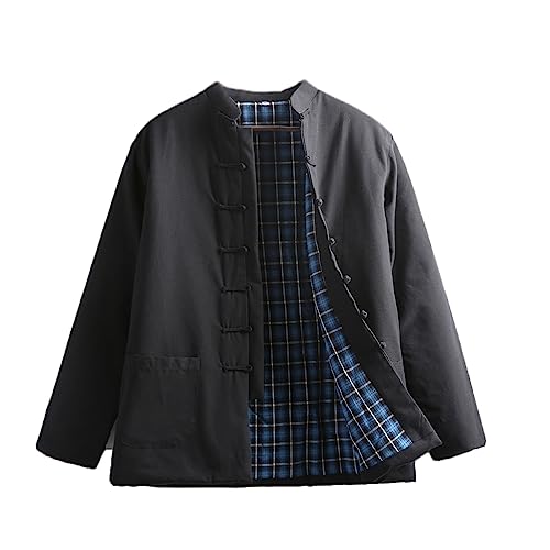MYIESAXL Winter Tang Anzug Jacken Baumwolle Gepolsterte Mäntel Männer Dicke Warme Tai Chi Uniform Langarm Chinesische Traditionelle Kleidung Tops, Jacke Kung Fu Kleidung Hemd von MYIESAXL