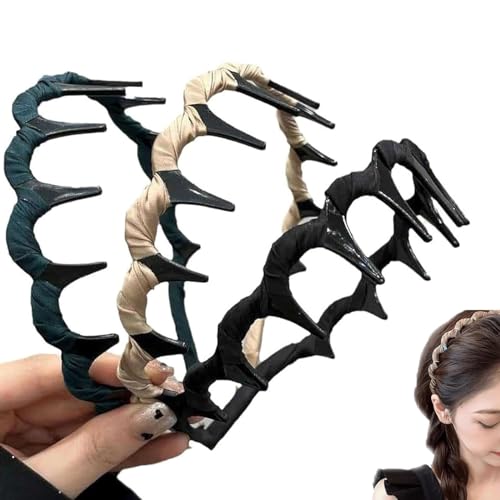 Retro High Skull Perlen Stirnband Vintage High Cranium Künstliche Perlen Haarband Hochzeit Party Haare Hoop Band Kopfbedeckung(3pcs-b) von MYIHUIHUI
