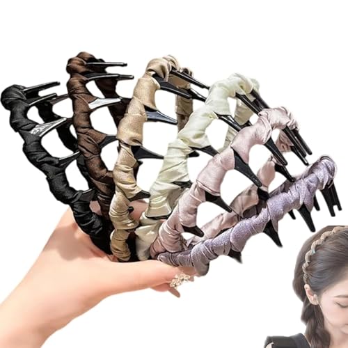 Retro High Skull Perlen Stirnband Wendbar Retro Zahn High Skull Stirnband Kristall Perle Breite High Cranium Stirnbänder(6pcs) von MYIHUIHUI