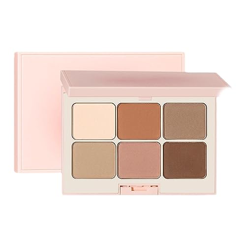 Gepresster Puder-Lidschatten - Sechsfarbige Lidschatten-Puderpalette,Leichtes Hochglanz-Lidschattenpulver, multifunktionale Lidschatten-Make-up-Kosmetik für Frauen und Mädchen Greatideal von MYJIO