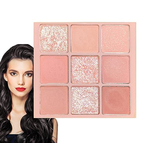 Lidschatten-Palette Make-up - 9 Farben Glitzer-Make-up-Palette - Professionelles Beauty-Augen-Make-up-Set – Pigment-Lidschatten-Palette mit lebendigen Farben, Schattierungen, Kosmetik – Kot- von MYJIO