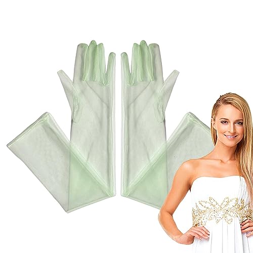 MYJIO Lange Tüll-Hochzeitshandschuhe | Halloween 1 Paar Kostü -Tüllhandschuhe, Ellenbogenlange transparente Handschuhe für Frauen,Ellenbogenlange Braut-Tüllhandschuhe, Halloween-Partyhandschuhe, von MYJIO