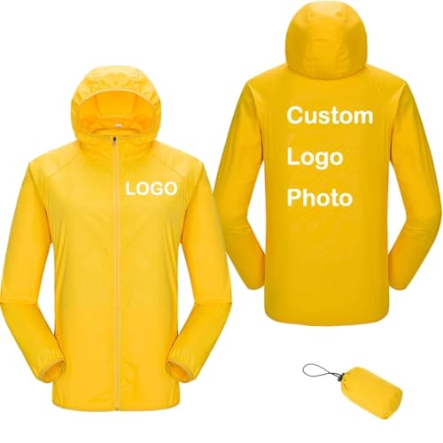 Benutzerdefinierte Männer Frauen Dünne wasserdichte Jacke Sonnenschutz Jacke Outdoor-Sport-Mäntel Anti UV Wandern Jacke Color10,XL von MYKDMCL