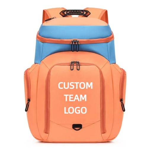 Customized Große Kapazität Basketball Rucksack mit Logo Kinder Outdoor-Sport Fußball Tasche Personalisierte Multifunktions-Rucksack Color10,15 inches von MYKDMCL