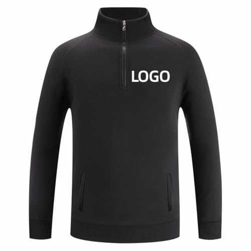MYKDMCL Personalisierter Plüschpullover mit Halbem Reißverschluss, Individuellem Logo-Aufdruck und Individuellem Design für Damen und Herren Color1,XXL von MYKDMCL