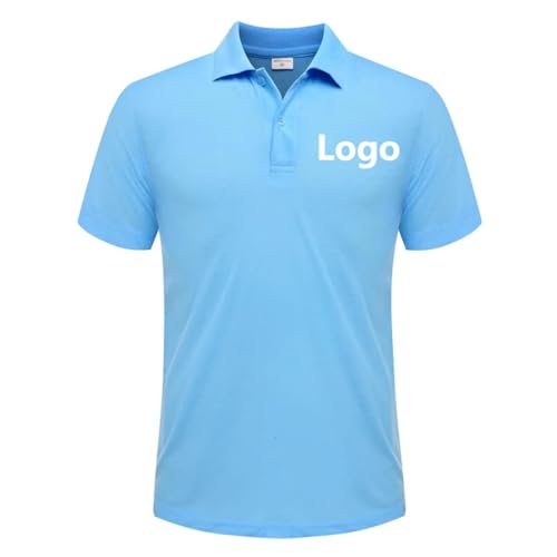 Personalisierte Sommer Causal Polo Shirt Custom Logo Gedruckt Text Bild T-Shirt Persönliches Design Atmungsaktiv Männer und Frauen Tops Color13,XXL von MYKDMCL