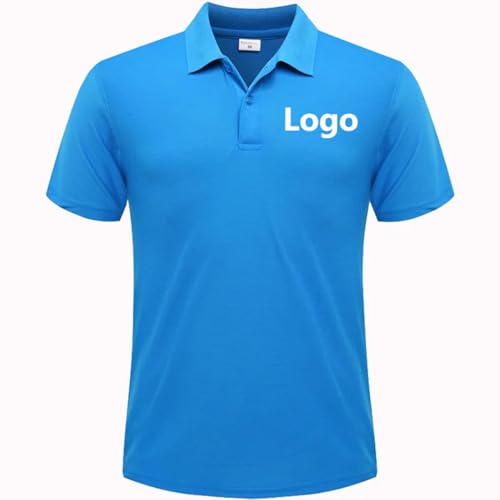 Personalisierte Sommer Causal Polo Shirt Custom Logo Gedruckt Text Bild T-Shirt Persönliches Design Atmungsaktiv Männer und Frauen Tops Color2,XL von MYKDMCL